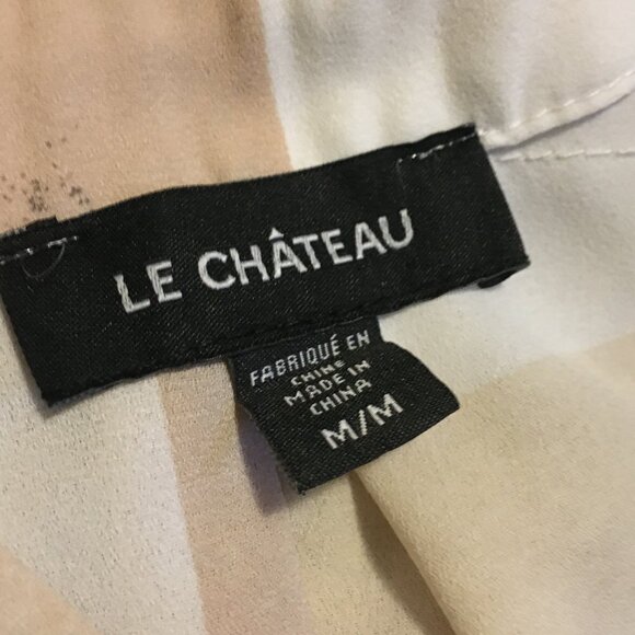 le chateau Abstract Colourblock Print Semi Sheer Button Down Tunic Blouse - Picture 9 of 16